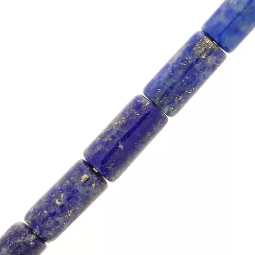 Cuentas tubos de piedra gema 10x5 mm - Lapis lazuli x5