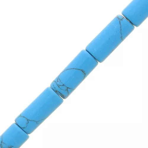Cuentas tubos de piedra gema tintada 10x5 mm - imitación Turquoise x5