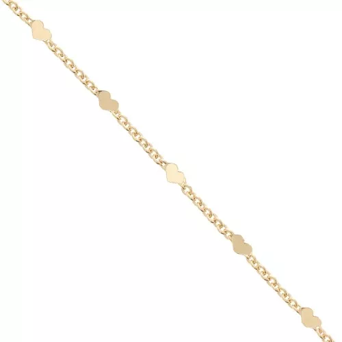 Cadena Forçat corazón alternado 2,05 mm - Dorado 3 micras x50cm