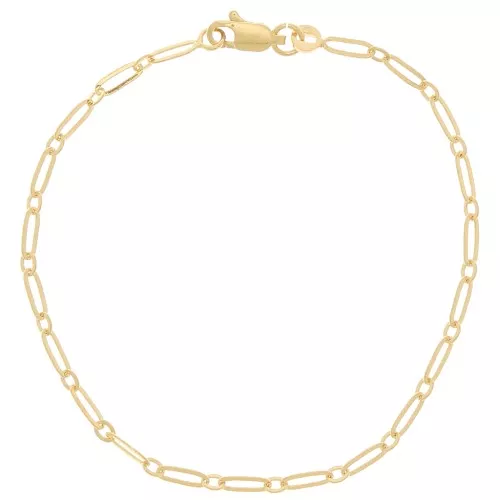 Pulsera de malla de fantasía rectangular de 2,6 mm - chapada en oro 3 micras x19 cm