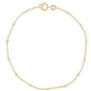 Pulsera de malla Forçat alternada con perlas de 2,2 mm - Chapado en oro 3 micras x19 cm|raw }}