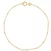 Pulsera de malla Forçat alternada con perlas de 2,2 mm - Chapado en oro 3 micras x19 cm