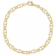 Pulsera de malla de fantasía de 4,7 mm - Chapado en oro 3 micras x19 cm