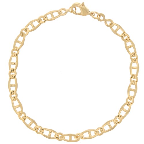 Pulsera de malla de fantasía de 4,7 mm - Chapado en oro 3 micras x19 cm