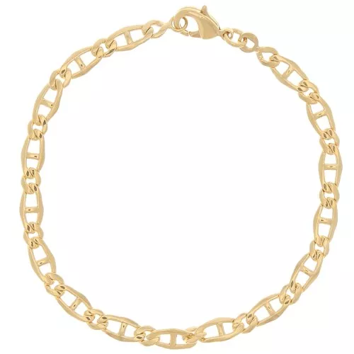 Pulsera de malla de fantasía de 4,7 mm - Chapado en oro 3 micras x19 cm