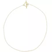 Cadena Rombo de 2mm y cierre en T - Chapado en oro 3 micras x42cm