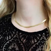 Cadena de espejo 4,5 mm - chapado en oro 3 micras x45cm