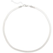 Collar tipo cadena de malla «Miroir» - serpiente plana - 4,5 mm - Plata 925 x 40 cm