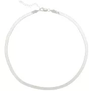 Collar tipo cadena de malla «Miroir» - serpiente plana - 4,5 mm - Plata 925 x 40 cm