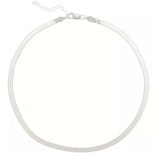 Collar tipo cadena de malla «Miroir» - serpiente plana - 4,5 mm - Plata 925 x 40 cm