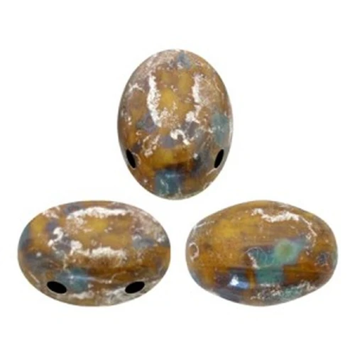 Cuentas de vidrio Samos® por Puca® 7x5 mm Opaque Jonquil New Picasso x10g