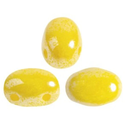 Cuentas de vidrio Samos® por Puca® 7x5 mm Opaque Jonquil Luster x10g