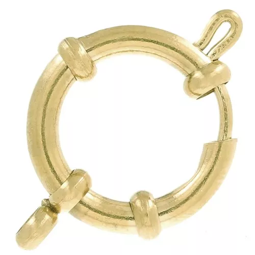 Cierre de anillo de resorte de 16 mm en acero inoxidable 304 dorado x1