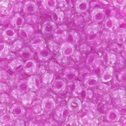 Cuentas de Rocalla Preciosa 9/0 de 2,5 mm - Cristal con interior violeta nacarado, 20 g