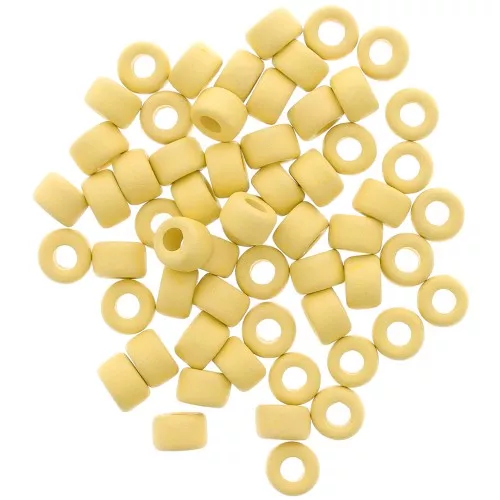 Cuentas tubos estilo Heishi de cerámica 9x5.5 mm - Jaune citron mat x20