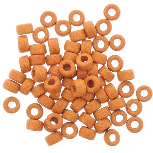 Cuentas tubos estilo Heishi de cerámica 9x5.5 mm - Moutarde mat x20