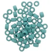 Cuentas tubos estilo Heishi de cerámica 9x5.5 mm - Light Petrol mat x20