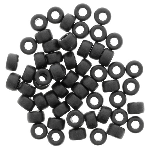 Cuentas tubos estilo Heishi de cerámica 9x5.5 mm - Noir mat x20