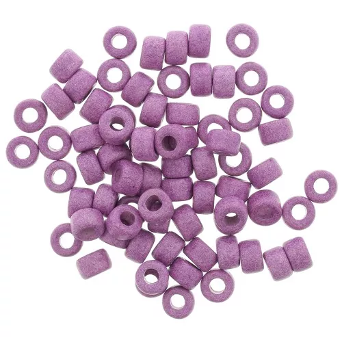 Cuentas tubos estilo Heishi de cerámica 9x5.5 mm - Pourpre mat x20