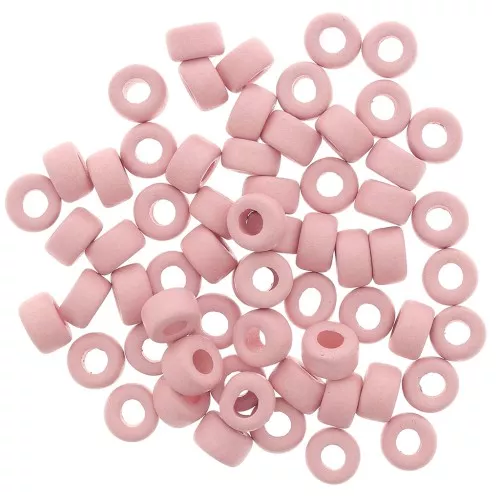 Cuentas tubos estilo Heishi de cerámica 9x5.5 mm - Rose mat x20