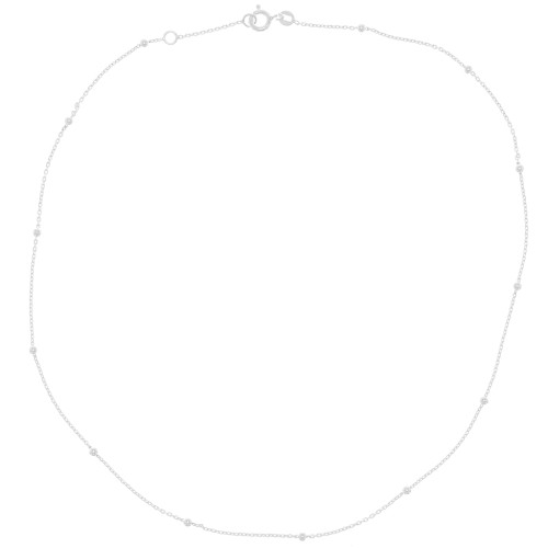 Cadena Forçat con cuentas redondas alternas de 2,5 mm - Plata 925 x42 cm