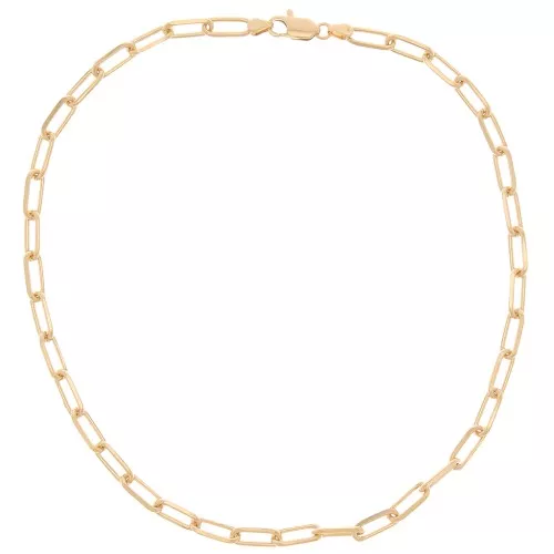 Gargantilla de malla rectangular 5,6 mm - Dorada 3 micras x42 cm