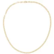 Gargantilla de malla marina redonda de 3,9 mm - 3 micras chapada en oro x42 cm