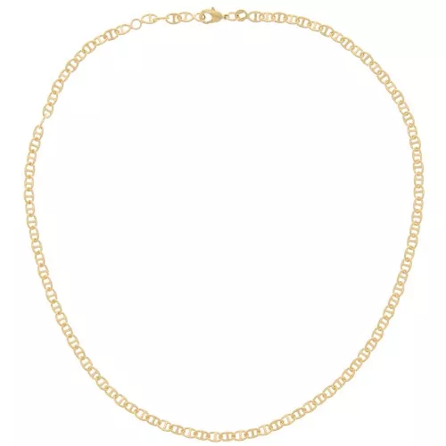Gargantilla de malla marina redonda de 3,9 mm - 3 micras chapada en oro x42 cm