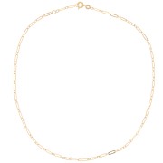 Gargantilla de malla rectangular de fantasía de 2,6 mm - Chapado en oro 3 micras x42 cm|raw }}