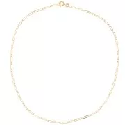 Gargantilla de malla rectangular de fantasía de 2,6 mm - Chapado en oro 3 micras x42 cm