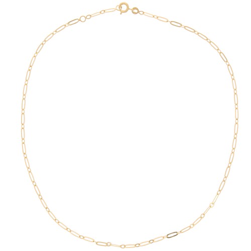 Gargantilla de malla rectangular de fantasía de 2,6 mm - Chapado en oro 3 micras x42 cm