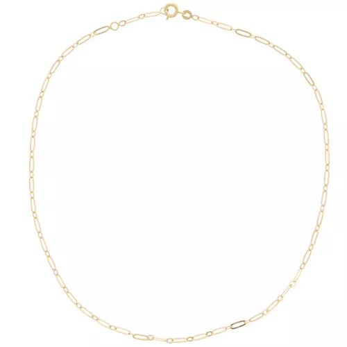 Gargantilla de malla rectangular de fantasía de 2,6 mm - Chapado en oro 3 micras x42 cm