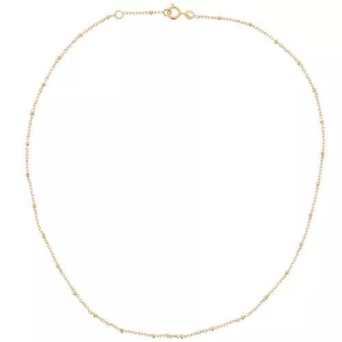 Gargantilla con cuentas alternas de 2,2 mm bañadas en oro de 3 micras x 42 cm