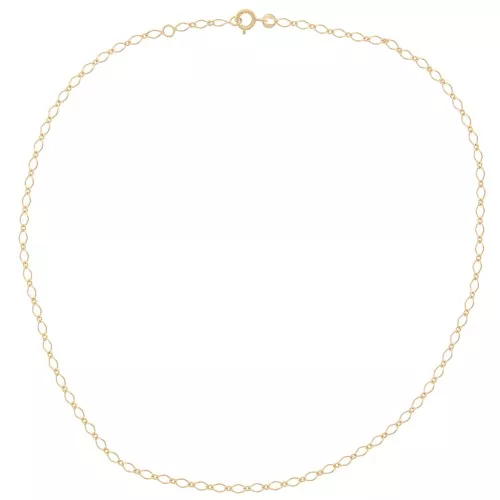 Gargantilla de malla Fígaro limado alternado (1x1) 2,7 mm Dorado 3 micras x42 cm