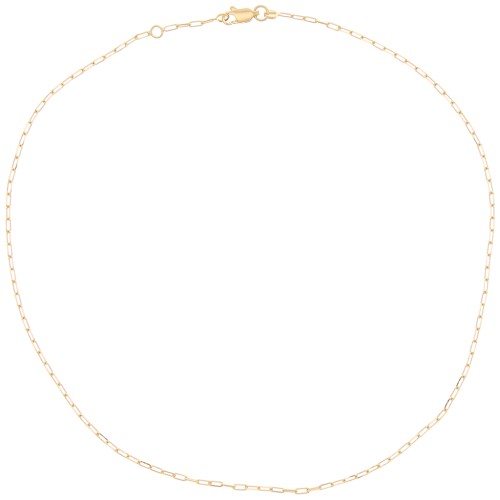 Gargantilla de malla rectangular de 1,8 mm chapada en oro 3 micras x42 cm