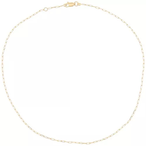 Gargantilla de malla rectangular de 1,8 mm chapada en oro 3 micras x42 cm