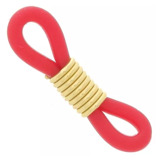 Conector de cadena para gafas Rojo/dorado x4