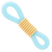 Conector de cadena para gafas Azul turquesa/dorado x4