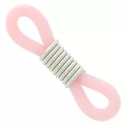 Conector de cadena para gafas Rosa /Plateado x4