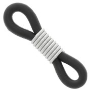 Conector de cadena para gafas Negro /Plateado x4