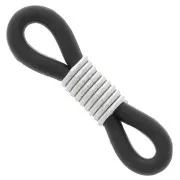 Conector de cadena para gafas Negro /Plateado x4