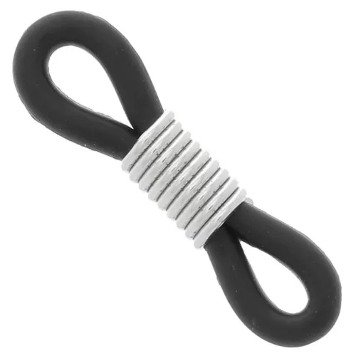 Conector de cadena para gafas Negro /Plateado x4