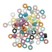 Cuentas tubos estilo Heishi de cerámica 9x5.5 mm -Multicolore mat x65|raw }}