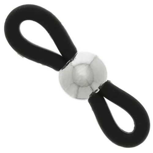 Conector de cadena para gafas Negro/Plateado x4