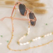 Conector de cadena para gafas Rosa/Plateado x4