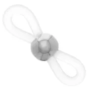 Conector de cadena para gafas Blanco/Plateado x4