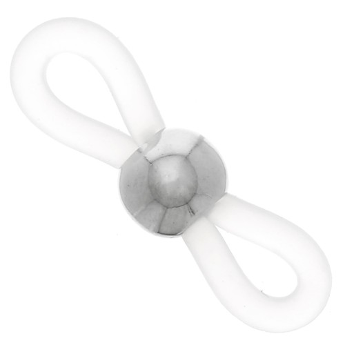 Conector de cadena para gafas Blanco/Plateado x4