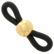 Conector de cadena para gafas redonda Negro/Oro x4