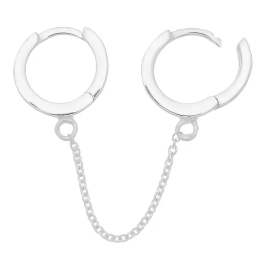 Aro de 2 agujeros con cadena 57x11.5 mm - Plata 925 x1