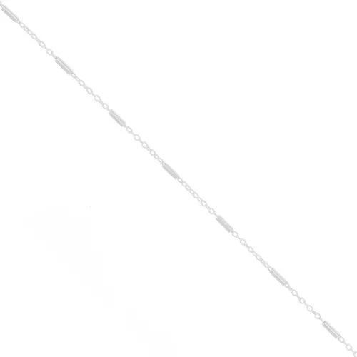 Cadena Forçat con tubos 1,2 mm en plata 925 x50cm